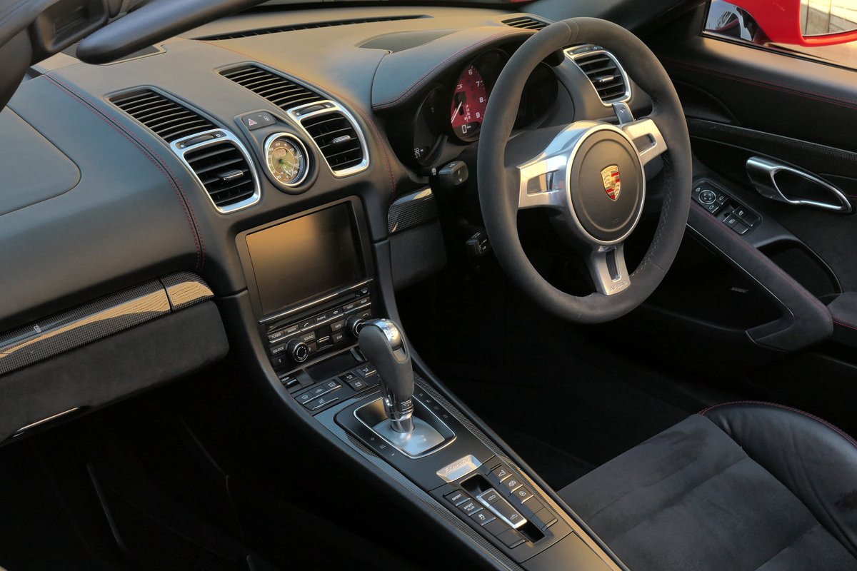 ParagonPorsche's tweet photo. Looking for some #summer fun? Our #Porsche #BoxsterGTS (981) has the 7-speed PDK gearbox and is presented in striking Guards Red with black half leather sport seats and a black power hood. It has driven 41,498-miles from new in 2014. £52,995. https://t.co/clu2PTfYnp