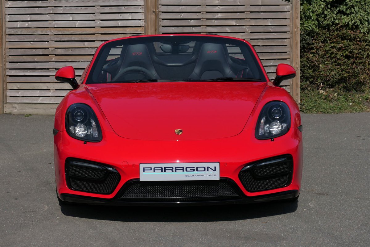 ParagonPorsche's tweet photo. Looking for some #summer fun? Our #Porsche #BoxsterGTS (981) has the 7-speed PDK gearbox and is presented in striking Guards Red with black half leather sport seats and a black power hood. It has driven 41,498-miles from new in 2014. £52,995. https://t.co/clu2PTfYnp