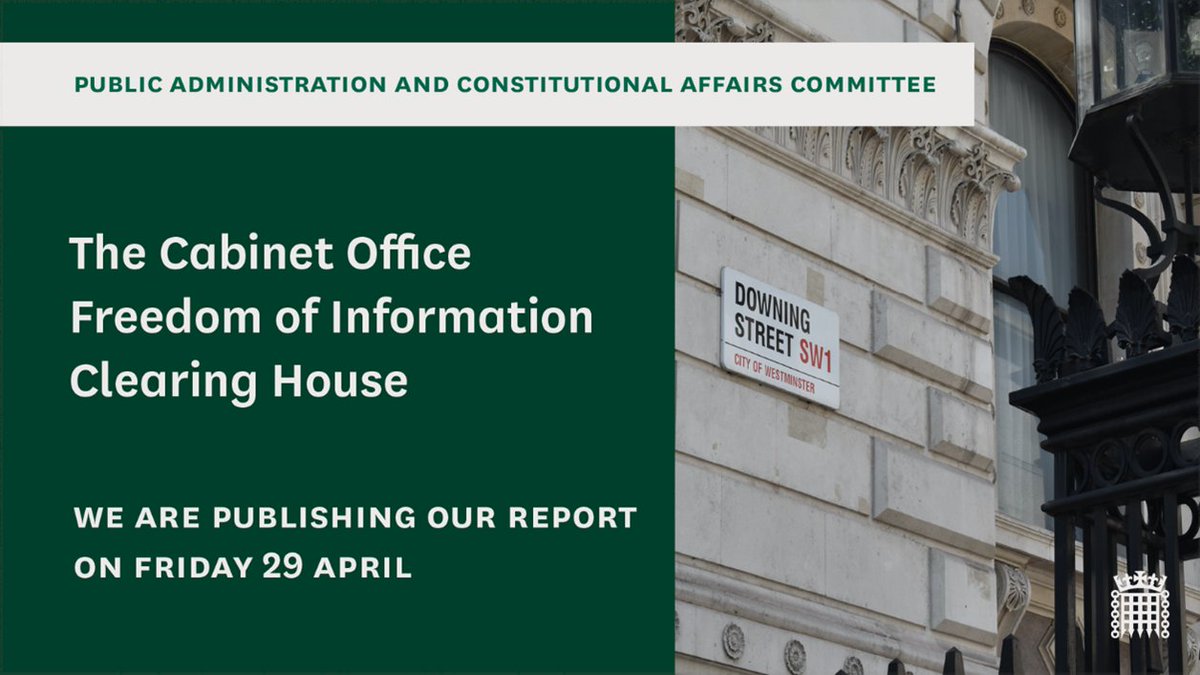 We have been scrutinising the Cabinet Office Freedom of Information Clearing House - a body which coordinates responses to certain FOI requests across Government. Tomorrow we will be publishing our report.