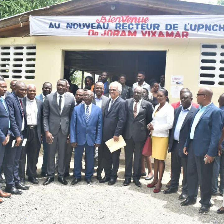 NordUpnch's tweet photo. Céremonie d'Investiture du nouveau Recteur de l'UPNCH, Dr Joram Vixamar, ce 20 avril 2022. https://t.co/R1R85qrNBb