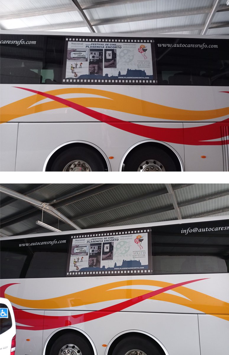 Encorto_24's tweet photo. Asi de bonito luce uno de los autobuses de Rufo, encargado de ir a buscar al aeropuerto a nuestrxs invitadxs más internacionales 🤩
No te pierdas ninguna novedad del festival! https://t.co/v8yT1CX01J #plasenciaencorto #iyff #filmfestival #extremadura https://t.co/ofjruuFyQa