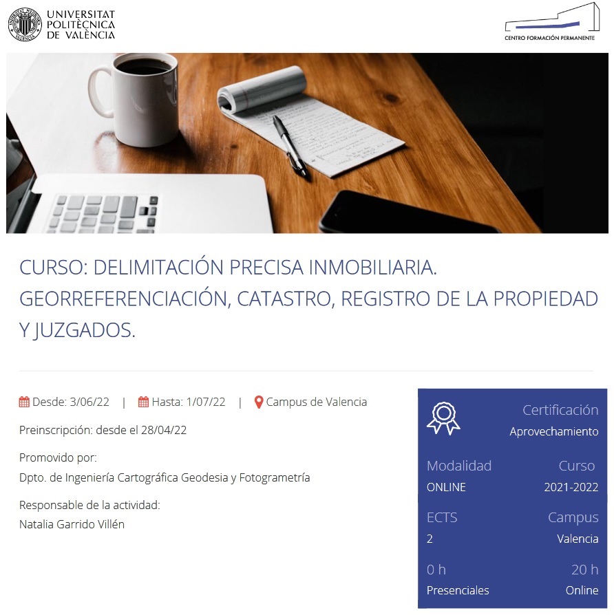 AlbireoTopoGeo's tweet photo. CURSO: DELIMITACIÓN PRECISA INMOBILIARIA.
GEORREFERENCIACIÓN, CATASTRO, REGISTRO DE LA PROPIEDAD
Y JUZGADOS
Volvemos a la carga!
Última edición de la formación este curso.
https://t.co/CJHCuAQuNn https://t.co/gvOJAUZ96v