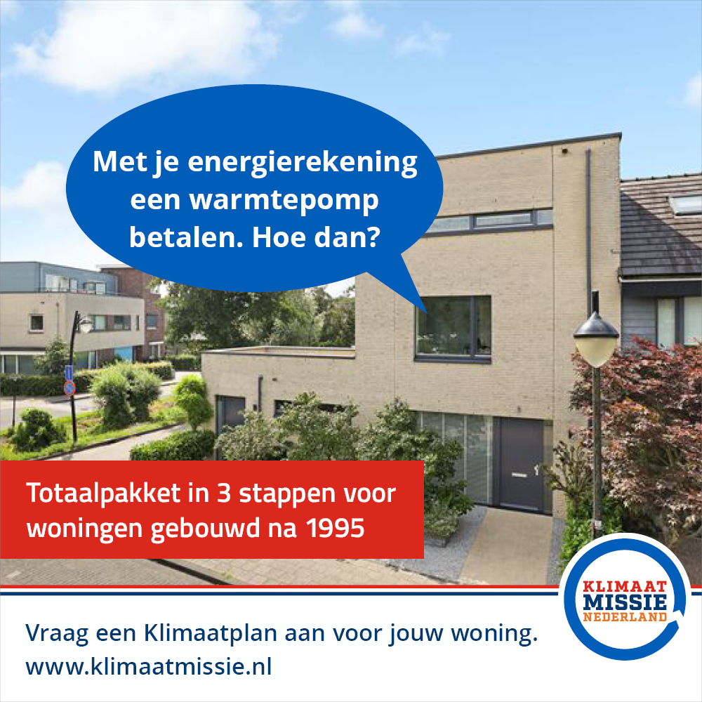 Comfortabel, energievriendelijker en gezonder wonen. Investering duurzame maatregelen financieren met besparing op je energierekening, het kan echt!  <a href="/klimaatmissie/">Klimaatmissie Nederland</a>  #energiezuinig #aardgasvrij #warmtepomp #comfort #investering #woning #leusden #amersfoort #hoevelaken #nijkerk