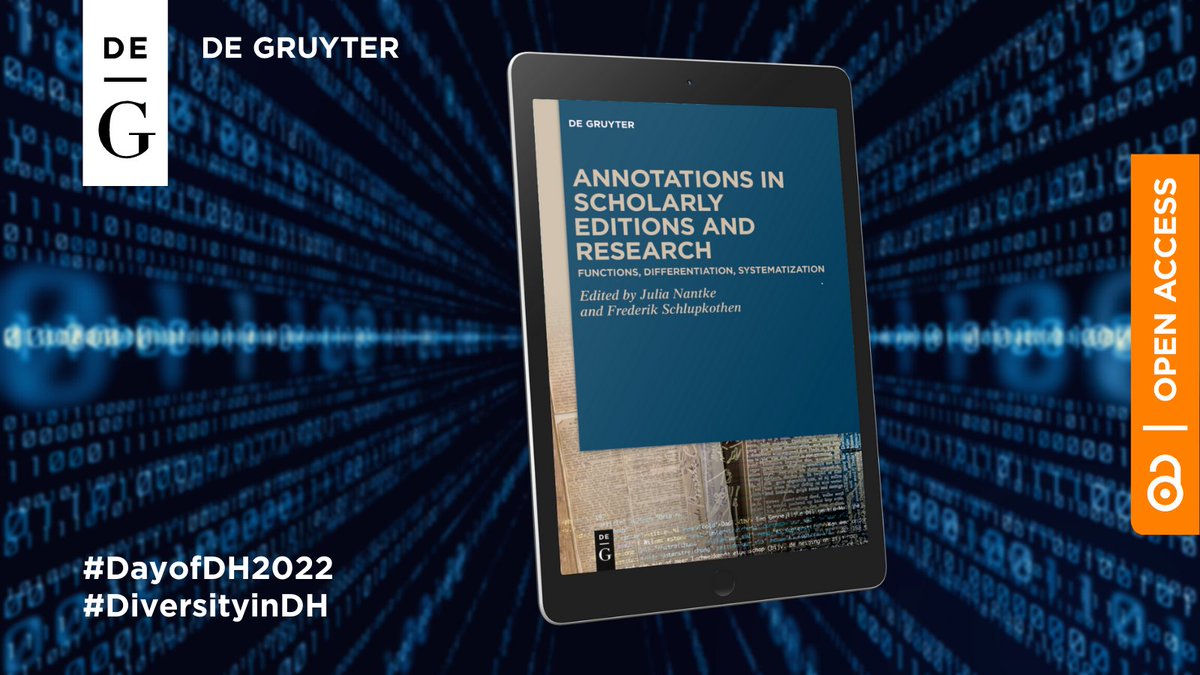 Happy Day of #DigitalHumanities everyone!

To know more about the cooperation that has been taking place between the Humanities and the Technical Sciences, here comes our reading recommendation - fully #OpenAccess:

✍️degruyter.com/document/doi/1…

#DayofDH2022 <a href="/JuliaNantke/">Julia Nantke</a>