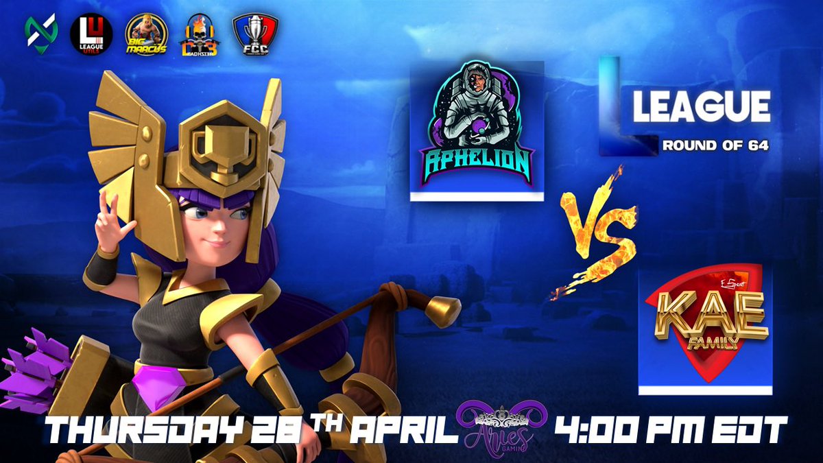 Starting the day off with a few play off wars tomorrow! 2pm EDT - @STRUTesportsCoC ⚔️ <a href="/4in1_COC/">4 in 1</a> in the <a href="/MulanCup/">Mulan Cup</a> RO16 followed by @UnityAE ⚔️ <a href="/KAE_Family/">KAE Family</a> in the Round of 64 of <a href="/FrenchCup/">French Clash Cup</a>! See you there! 

🟣twitch.tv/AriesGaming8