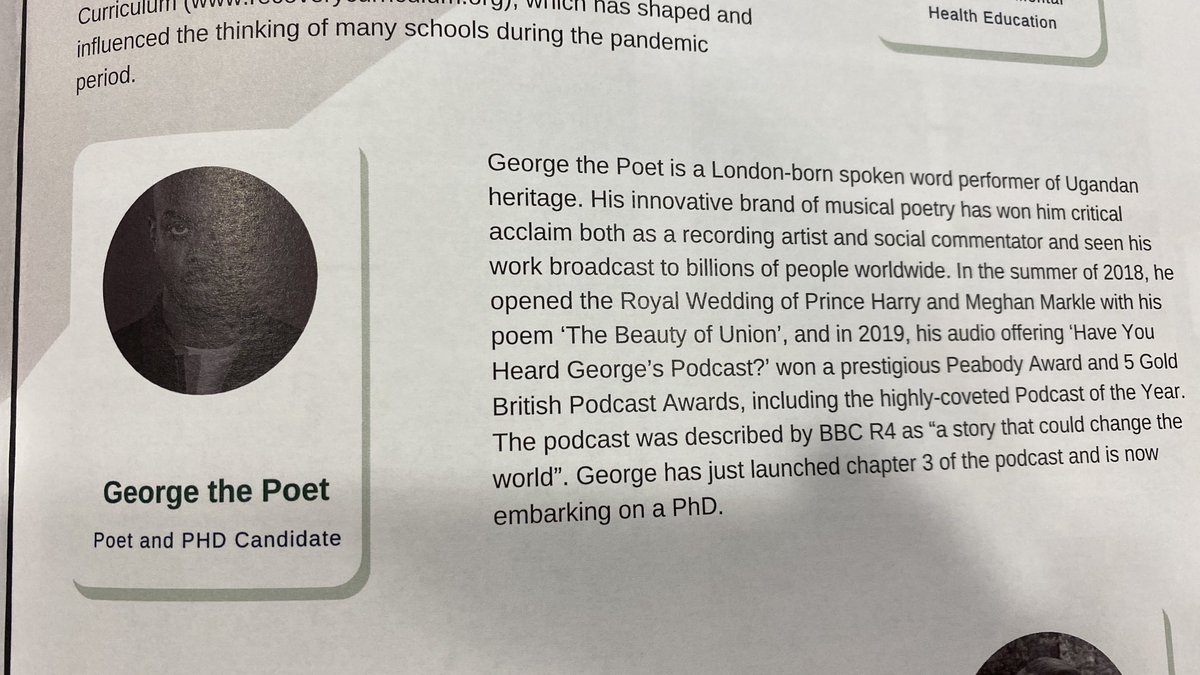 ⁦<a href="/WINWessex1/">WIN (Wessex Inspiration Network)</a>⁩ after seeing George the Poet so many times on YouTube within our WIN workshops, today I get to hear from him live at the Challenge Partners National Conference! Can’t wait! #togetherwethrive #MyFutureWIN