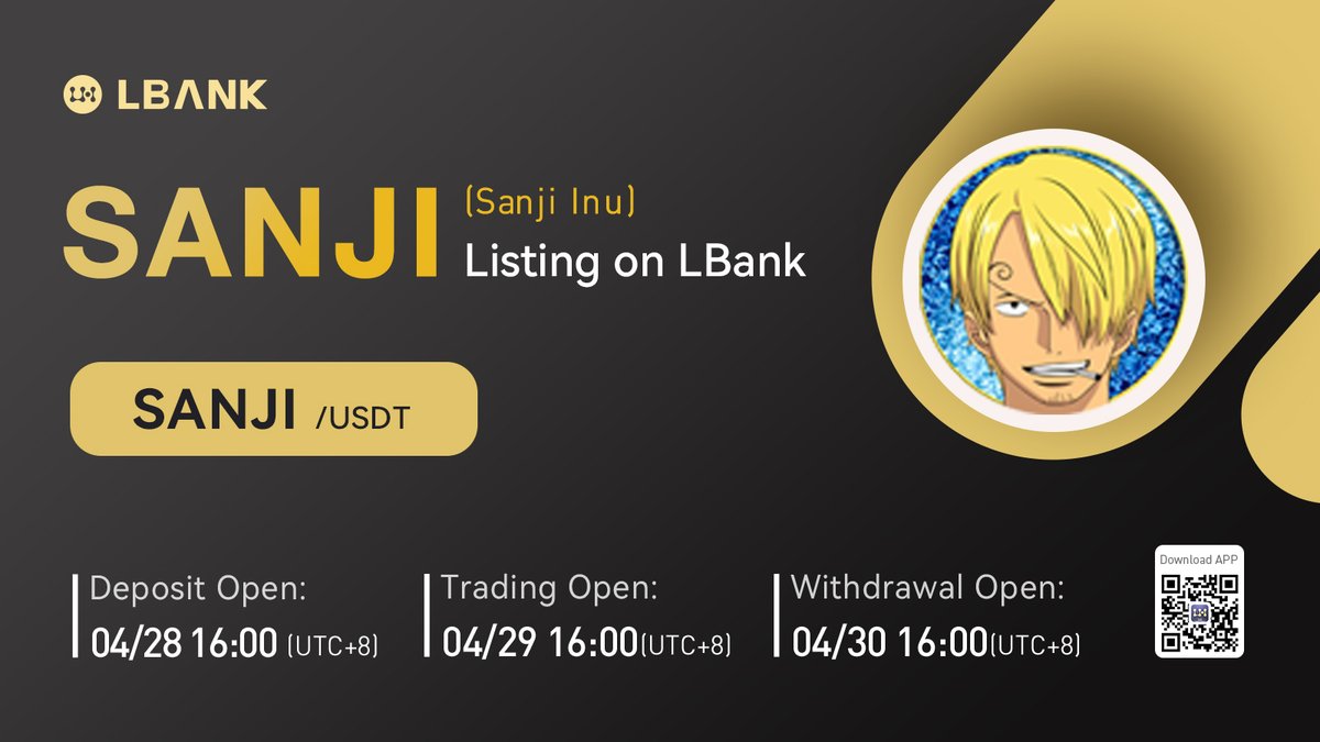 bsc_daily's tweet photo. 🚨#LISTING ALERT🚨

🎉@sanjiinu_tw thrilled to inform their listing on @LBank_Exchange to the community

🪙Trading Pair: $SANJI / $USDT
🗓16:00-Apr 29,2022(UTC+8)

🔥This project is also about to list on @Btok_official soon

Let's follow👇for details
🌐https://t.co/LibehsLKwV https://t.co/jlnbpqxjCv