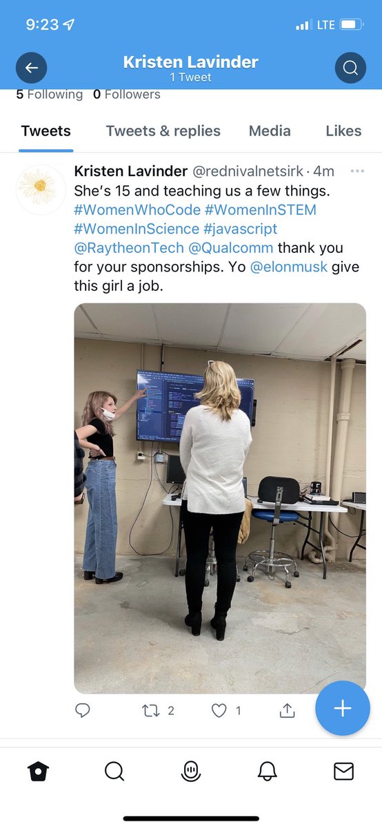 Way to go <a href="/Twitter/">Twitter</a>!  Nice job shutting down my wife’s account for encouraging my daughter in technology. <a href="/elonmusk/">Elon Musk</a> thank you for all your support of #WomenInSTEM and for helping drive change!