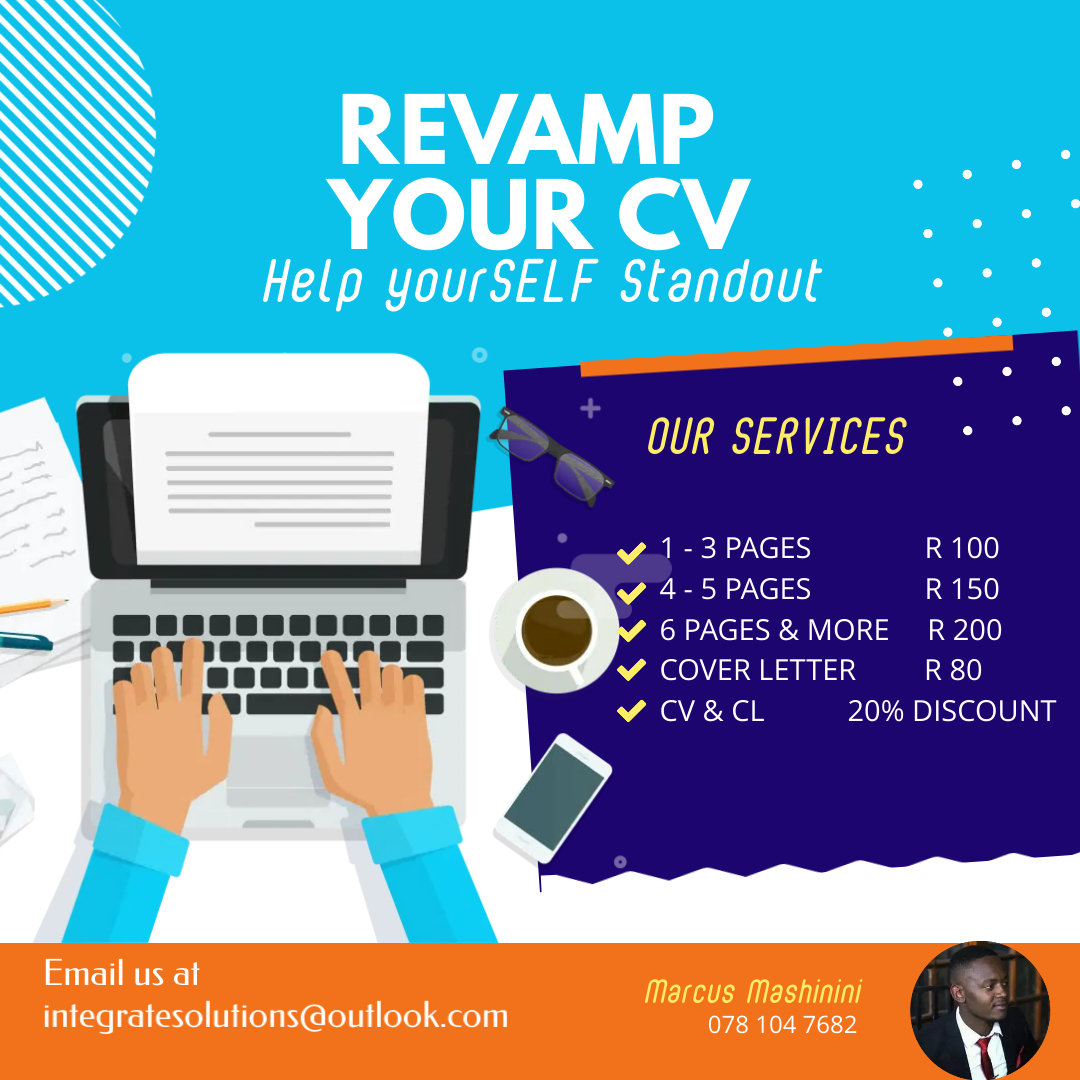 integrate_s's tweet photo. Still don't know why you never get responses on your CV? let us help you revamp your CV so you can standout.

Kelly Khumalo SAPS #SenzoMeyiwatrial Nhlanhla lux Uncle Waffles Bheki Cele Hatfield https://t.co/c4FGSBkvKl