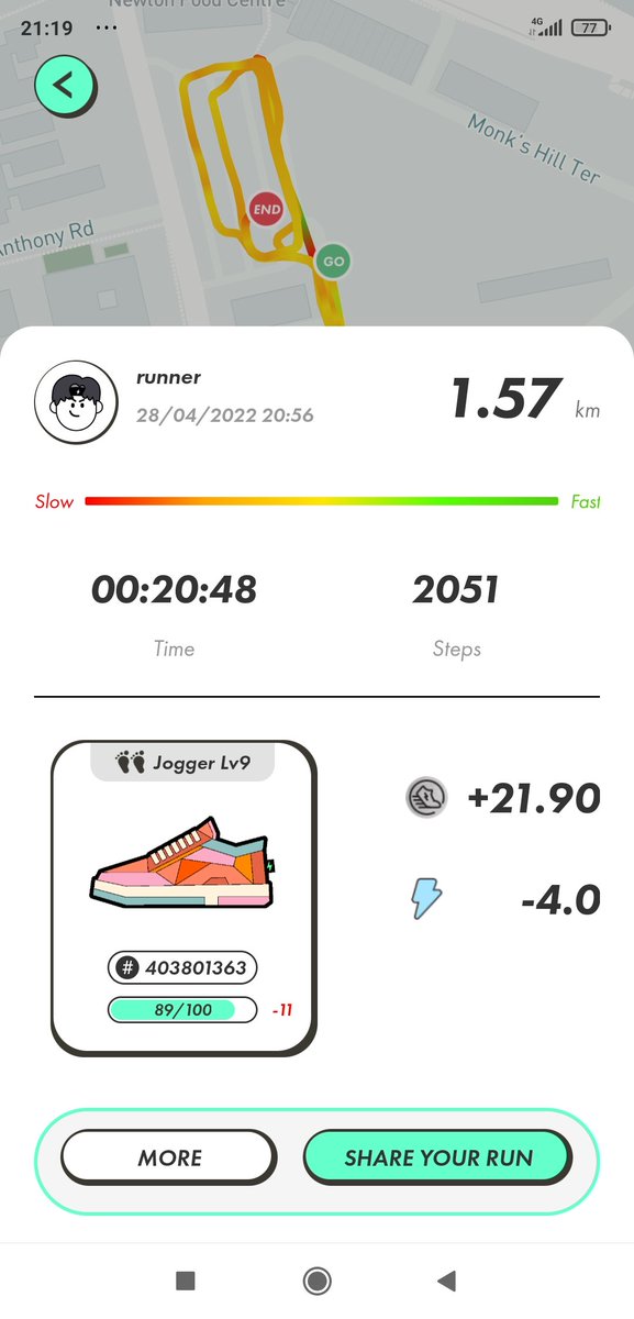 moonhunterken's tweet photo. Day 8 #STEPN go go #move2earn #gst #SolanaNFT #nft @Stepnofficial 

Wanted to know the set up? We are doing a sharing today 28/4 
11.30pm SGT on https://t.co/9mPt7UZfE2 zoom

2more hours 
For #metapurse creator and open to public 
RT to enter https://t.co/YmIOXtCUVT