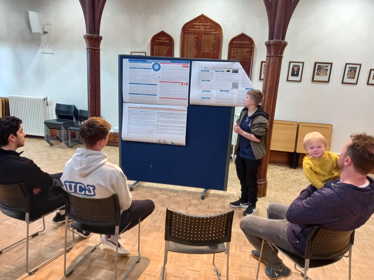 HighlandsUCJ's tweet photo. We are so proud of our UCJ Sport students who presented their research at the first Higher Education Sport Poster Presentation Conference to their peers, Catriona &amp; Libby from @JerseySport and John &amp; Son from @JerseySportFd https://t.co/YBoyatiwvW