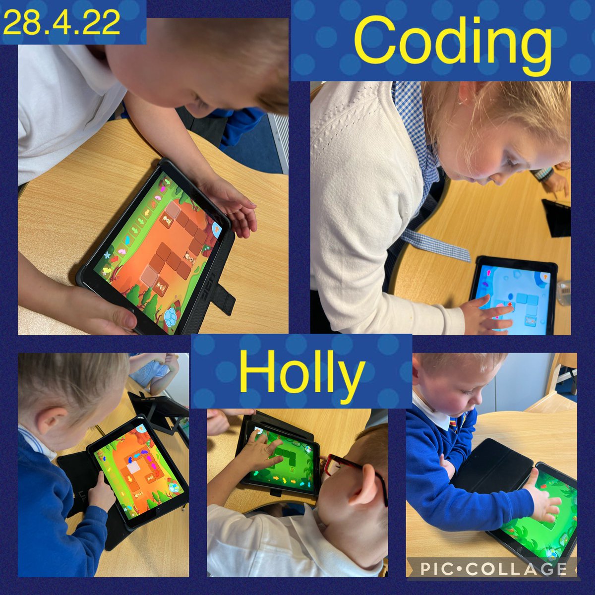 Mr_Tr1g's tweet photo. The children @year1_STOL have been learning to code this afternoon using the iPads. They have worked really hard! https://t.co/d8U7hQFlzY