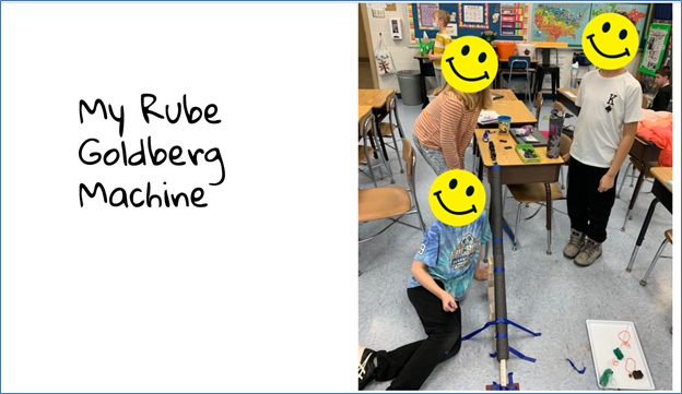 BOCES4Science's tweet photo. Thank you, Mollie Mark and her 3rd grade students at 
Clifford Wise Intermediate School in the Medina School District for sharing your Rube Goldberg machines you built after studying forces in our Invisible Forces unit! What clever, inventive machines! #B4SInvisibleForces https://t.co/vDvnVlZrrZ