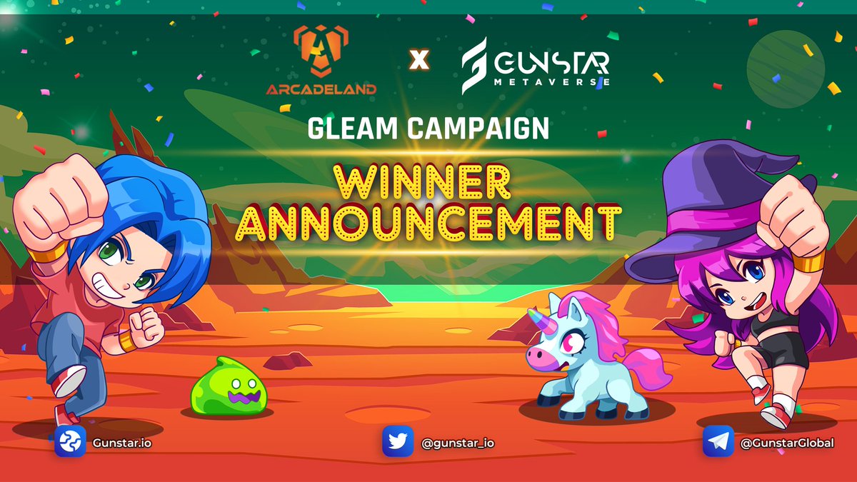GunStar_io's tweet photo. The event "Partnership Anniversary: Gunstar Metaverse x @playarcadeland : Winners’ list Announcement
 
🏁 Here is the list of winners: https://t.co/6x8g3broB1
 
🎉 Congratulations and see you at the next events!
 
#Gunstar #Metaverse #JourneyToSaveStarWorld #Gamefi #NFT $GST $GSC https://t.co/PzoEqFU2QL