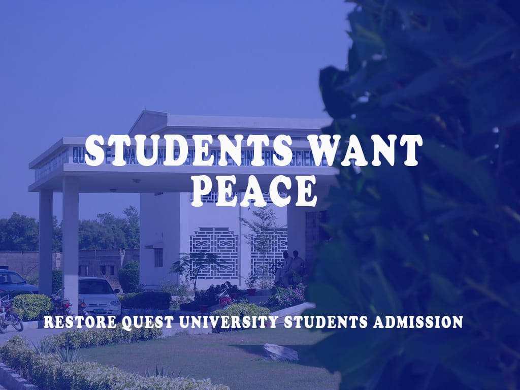 LalaMuradKhan's tweet photo. QUEST Administration is scared of the vocal students who are struggling for their better academics, better sports & university facilities. Rusticating students is illegal and unconstitutional and SHOULD be REVERSED !!
#RestoreQuestStudentsAdmission
#QuestUniversity https://t.co/ONzBAwyCPa