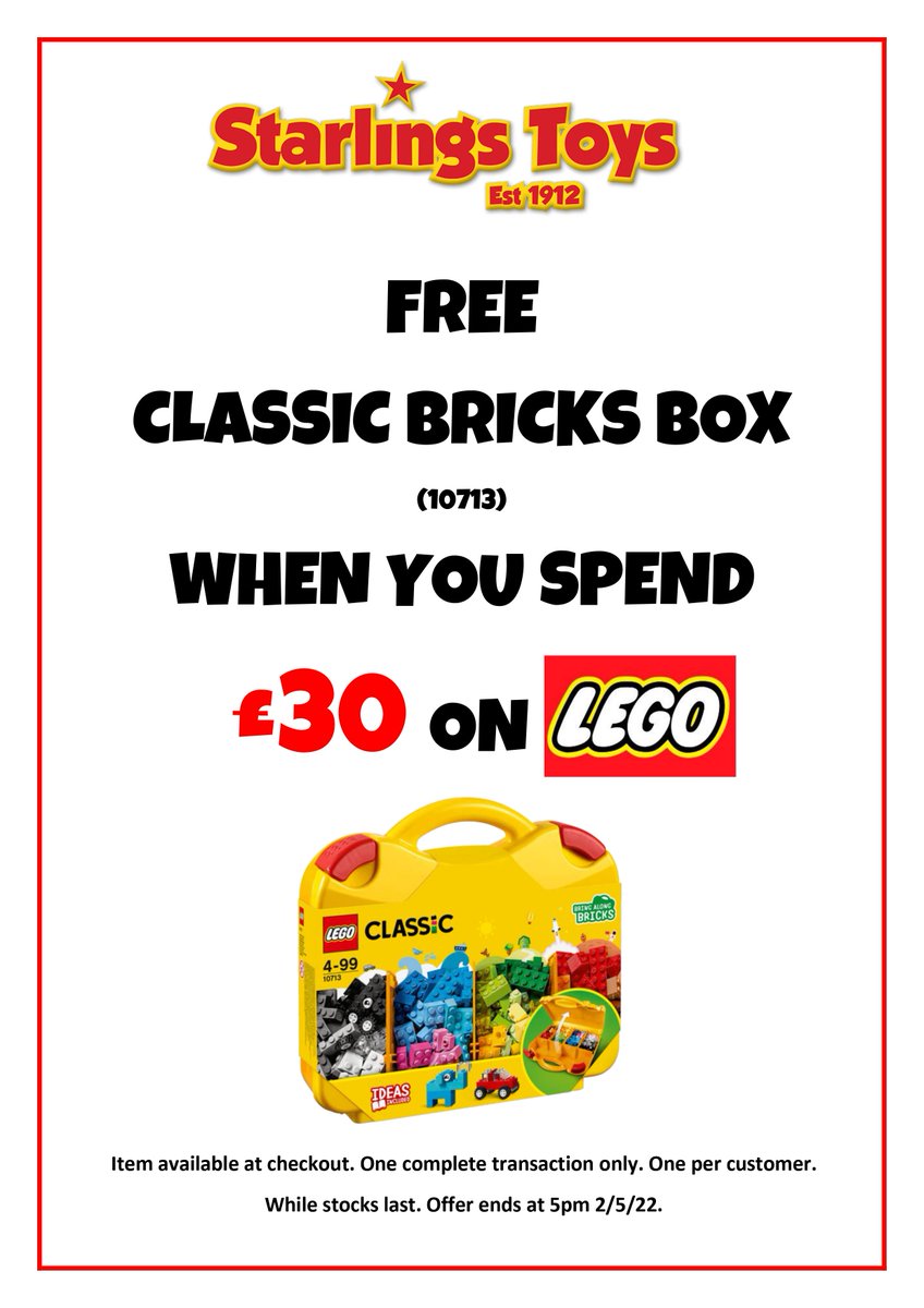 **Starts Tomorrow!**

In-store only.

#lego #starlingstoys #toys