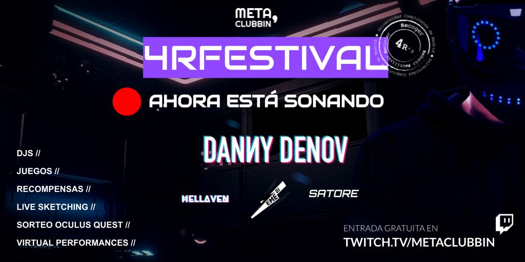 DeejayPlayerOne's tweet photo. El último DJ de la noche en #4RFest es @DannyDenovdj con su sesión de #house. Síguela aquí: https://t.co/G87uaCcK9a

¿Quién se llevará las últimas #oculusquest 🥽 de la fiesta? https://t.co/JMf30X7GS7