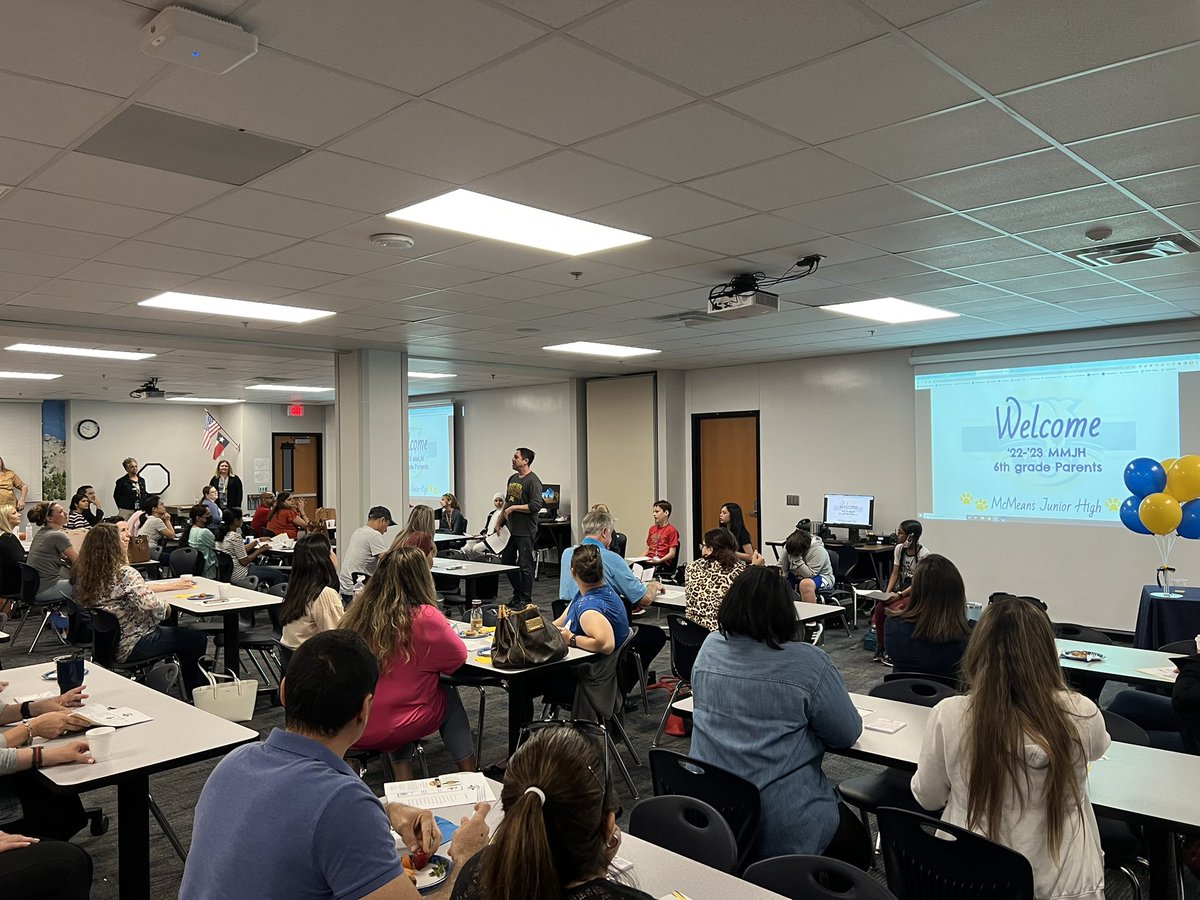 In-coming 6th grade parent coffee. Parents are able to take a tour of the school, listen to sixth graders answer parent questions , and meet our staff! We had a great turn out!