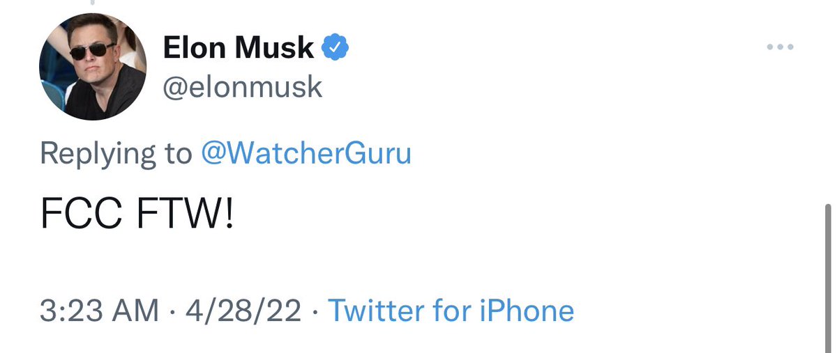 chirocrypto's tweet photo. $FCC updates:

Elon Musk tweets “FCC FTW”

Community makes Twitter as the main again got bullishly cancelled 🤣 (the suits see but Elon = CHAD)

Dev is based asf and rewarding Diamond handed chads with $300 in ETH to 10 ppl 

Fire community + Baded Devs + Baller mission = 🔥🚫💎 https://t.co/1c8gqY60Jc