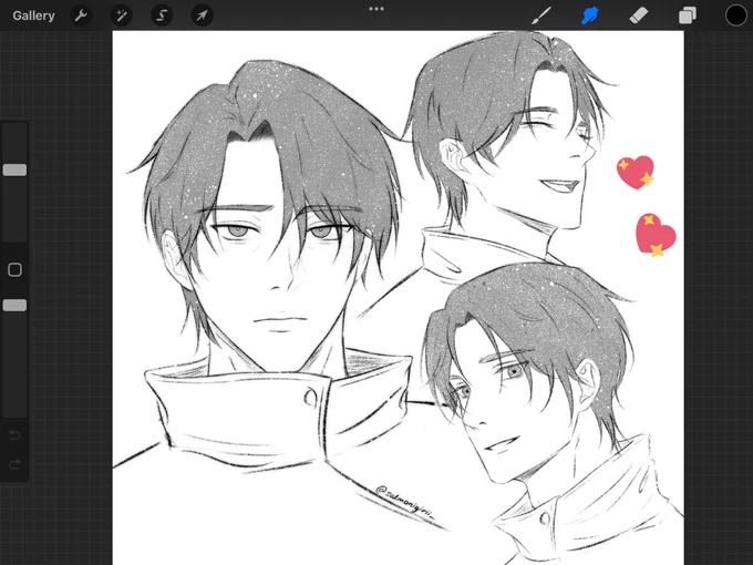 having a bit of an artblock atm so have some quick yuuta sketches ig :&gt; #yutaokkotsu 