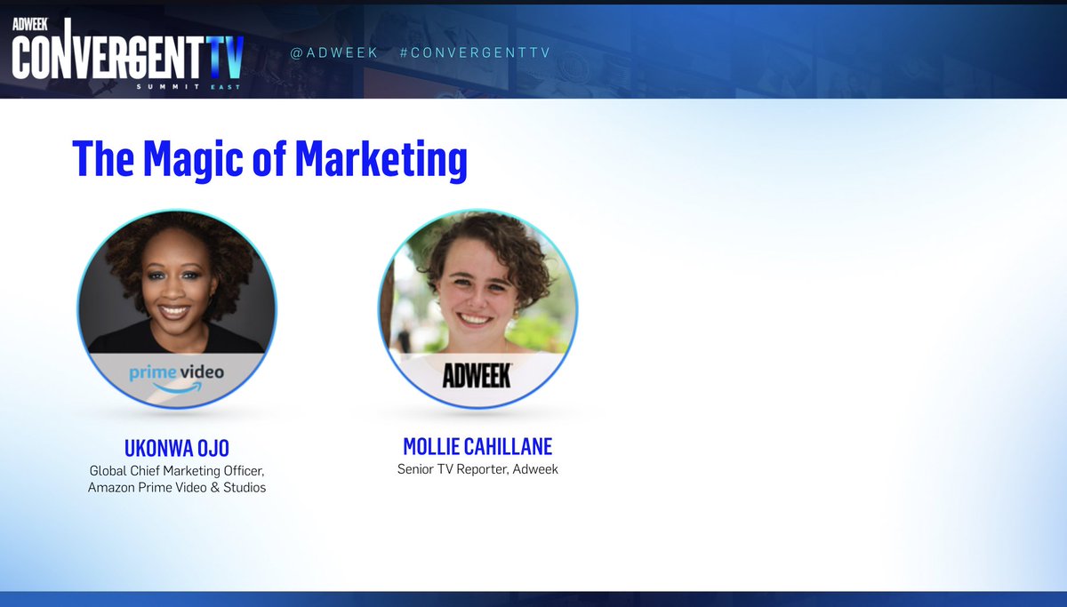 First up, Adweek's @MollieCahillane talks with @PrimeVideo's @UkonwaOjo about the science of content marketing, tips and tricks for crafting campaigns that resonate with consumers, and what to expect for returning hits later this year. adweek.it/CTV22 #ConvergentTV