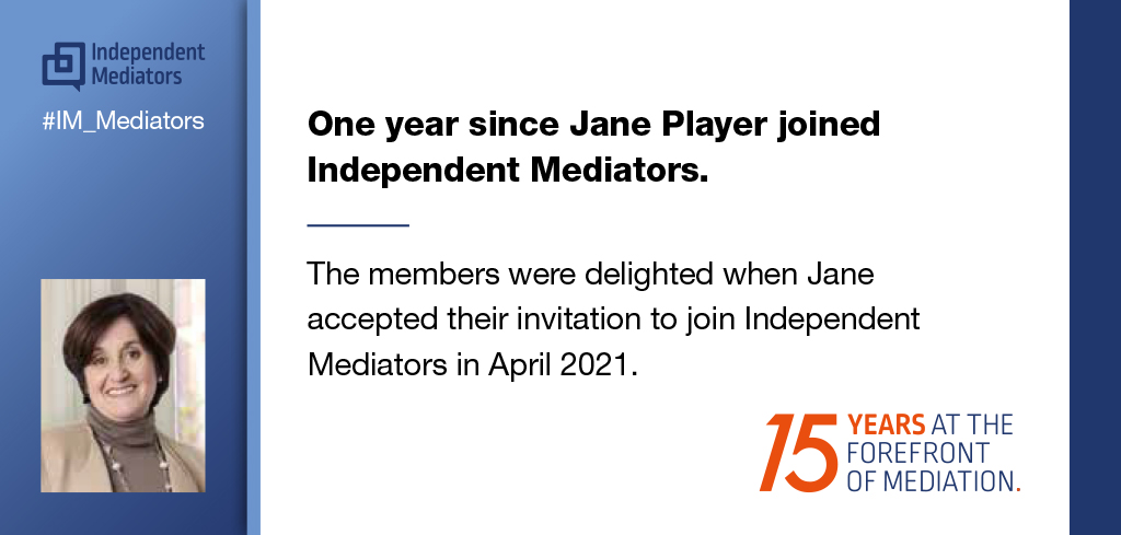 Celebrating 1 year this month since Jane Player joined IM. Her practice covers broad cross-section of commercial disputes, values range from thousands to multi-million pounds &amp; include a variety of business sectors &amp; law. #mediation Jane's CV &amp; more info- independentmediators.co.uk/our-mediators/…