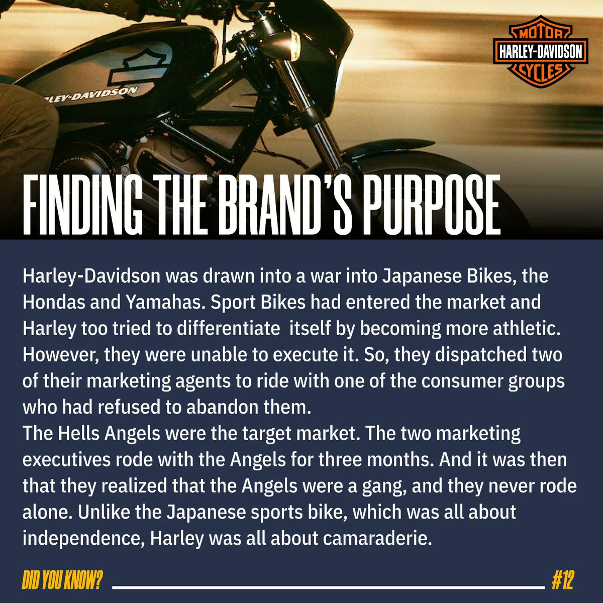 dmtimsofficial's tweet photo. Brand purpose acts as the main factor in aligning the business, brand and behaviour. Here's an example of how Harley Davidson brought its brand back on track by clearly recognising its purpose.

#DidYouKnow #brandpurpose https://t.co/5Ey1RVXuey