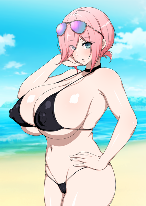 一生ビーチのマイクロビキニギャルを描いていたい 