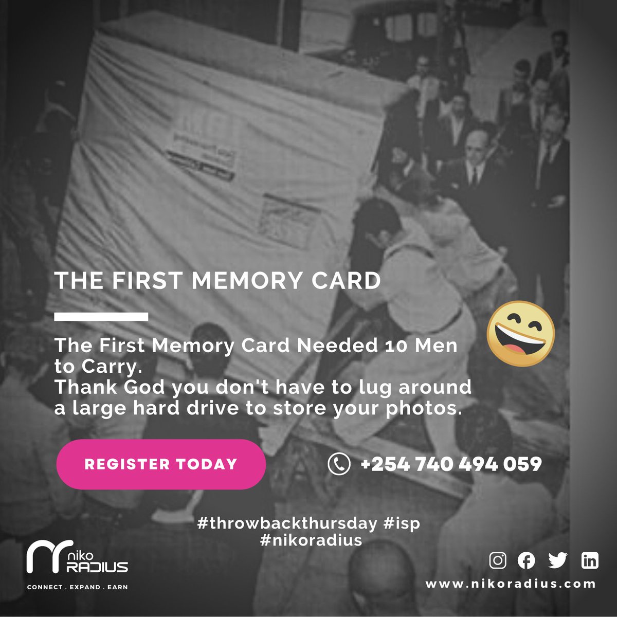nikoradius's tweet photo. Thanks to advancement in technology👨💻🧑💻👩💻 that today it can fit in a pocket .😊😊
#TBT
#ISPs
#ispbilling
#technology
#nikoradius
#memorycard
#advancementthroughtechnology https://t.co/hVRU9pKhuI
