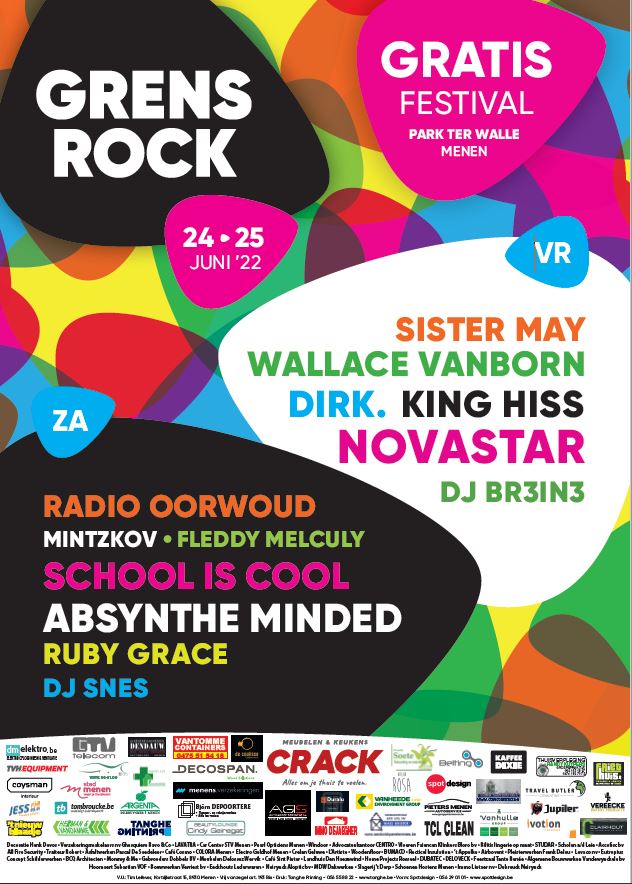 Binnenkort in het straatbeeld en op heel wat festivals ... Dank aan onze vele sponsors! #GR22 #Grensrock22