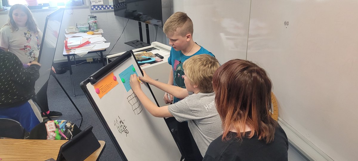 LoraNiles's tweet photo. Mrs. McQuillan's sixth grade math classes are using vertical marker boards as part of a thinking classroom.  The students were given rich math tasks to solve.  It was great to see &amp; hear them improving their communicating and thinking skills.
@Galena499 https://t.co/TAjpkWLDfM