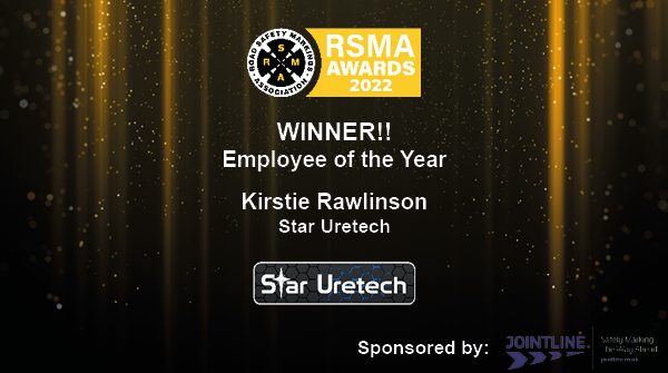 Roadsafetymark's tweet photo. Winner of the RSMA Awards 2022 Employee of the Year is Kirstie Rawlinson from @staruretech!
Kirstie worked tirelessly throughout the pandemic securing the immediate future of the business.
Congratulations!
Thanks to our sponsor @JointlineLtd 
#RSMA #Awards #WINNER #HighwaysHero https://t.co/Z3rkXMa5jc