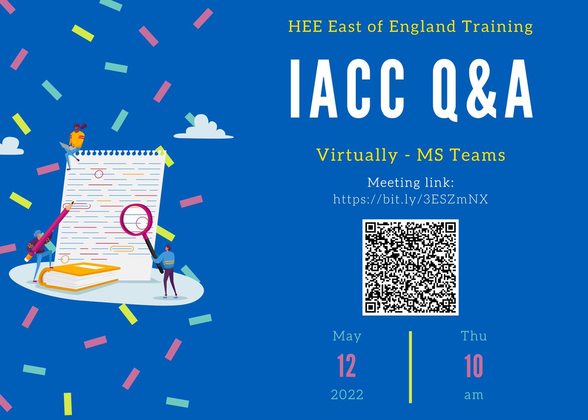 antriana81's tweet photo. Are you a final year STP trainee? Our regional training team is organising an IACC Q&amp;A to answer all your questions. Come and join us 🧑‍🔬 10am on the 12th of May. Link below:
@EoE_HCS_Network @NSHCS https://t.co/gWZzzAUYIv