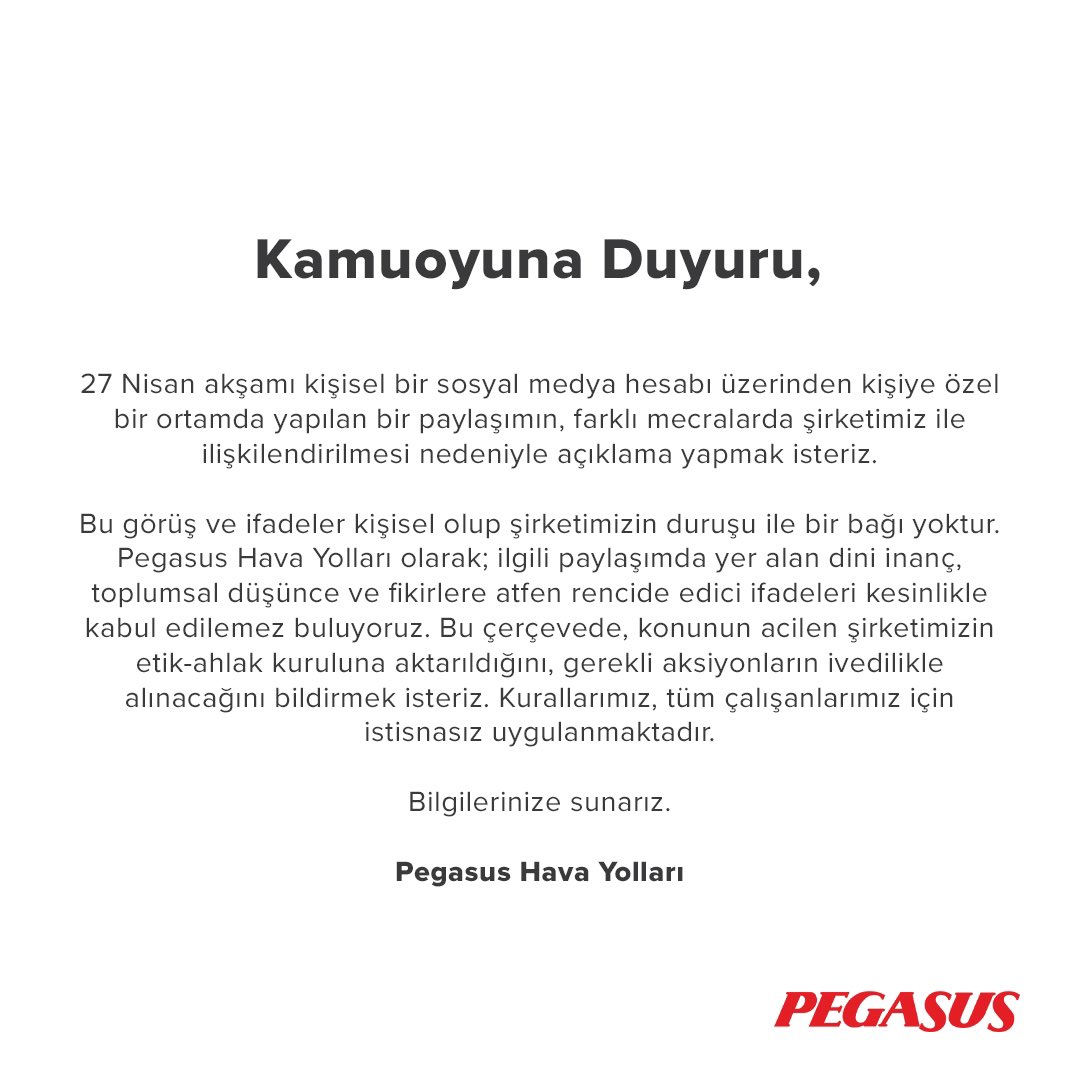 Pegasus Hava Yolları tweet media
