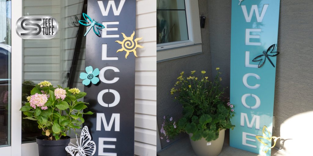 SteelStuff4U's tweet photo. What sweeter way to welcome guests into your home than with these cute and trendy signs that won't degrade in the weather? Click below to see custom steel tokens that you can switch out with the seasons

#welcome #welcomesign #steelsigndecor #signdecor

https://t.co/8pNvHGoRyZ https://t.co/j4ZyMTooyk