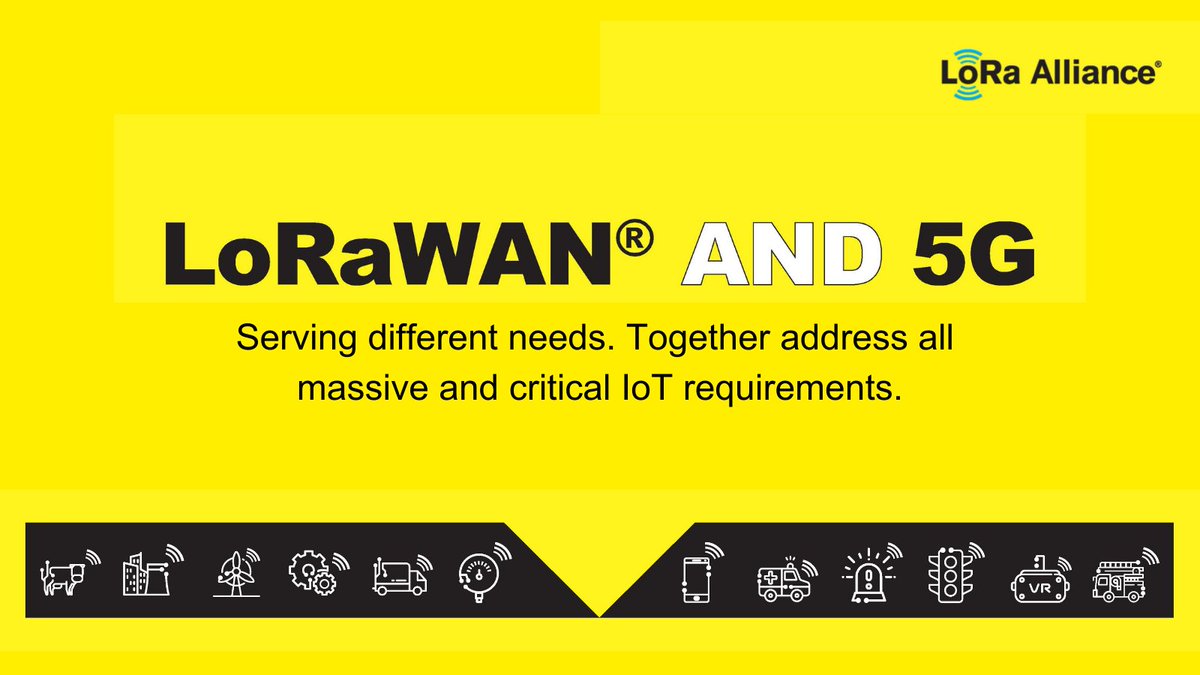 LoRaAlliance's tweet image. #LoRaWAN is best for massive #IoT. LoRaWAN and #5G together can address all massive and critical IoT requirements. Learn more from our infographic: hubs.li/Q018Ntv30
