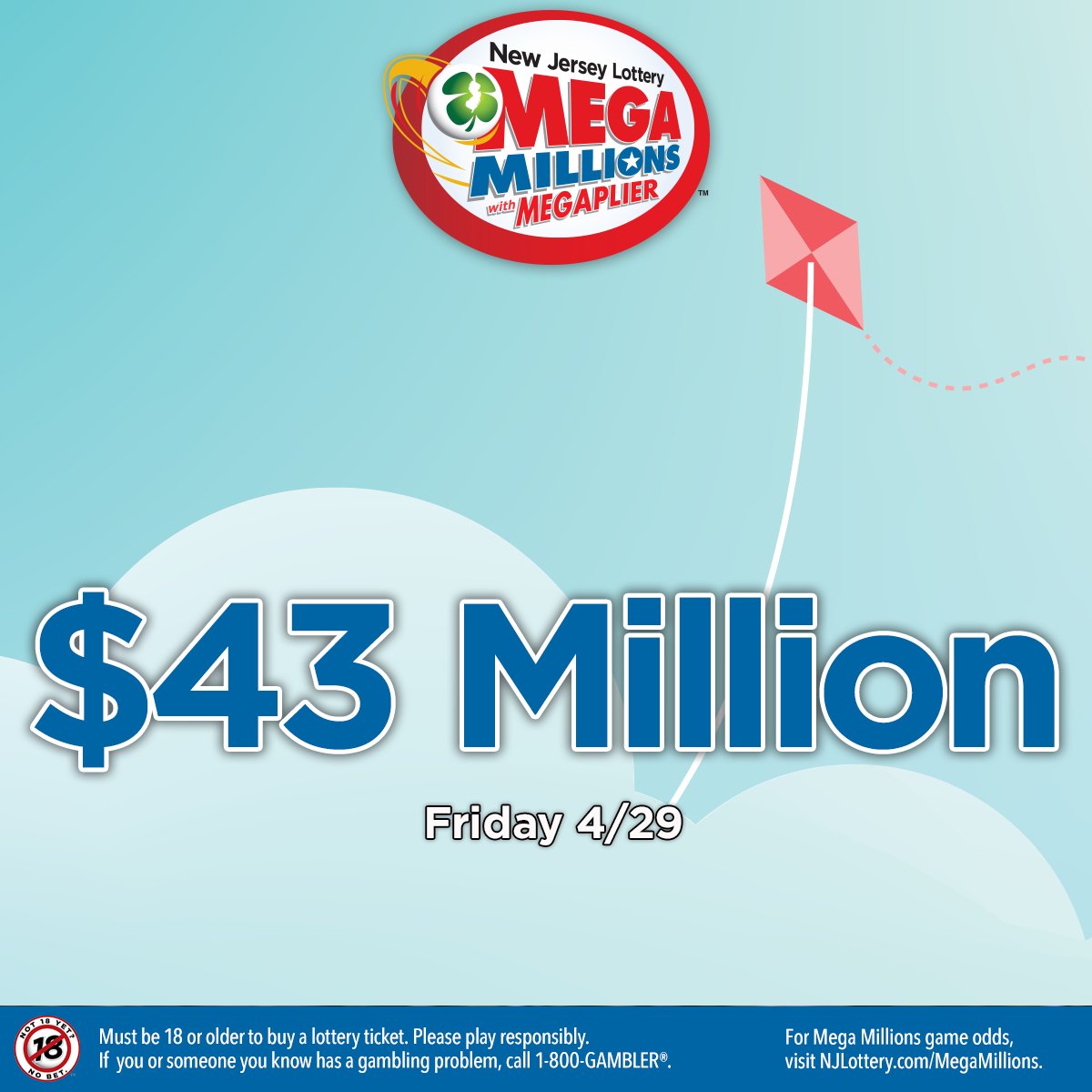 New jersey lottery on twitter friday s 43 000 000 mega millions
