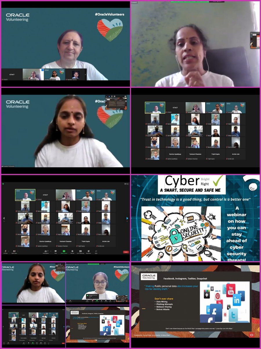 kamal_peter's tweet photo. #OracleVolunteers encourage girls to make the best of educational opportunities that #internet offers. #Onlinespaces get safe, inclusive & equitable if we follow #digitaletiquette.Session by women for young women to build individual resilience in #cyberworld. @Girlsinictday2022 https://t.co/uDHdq9Op26