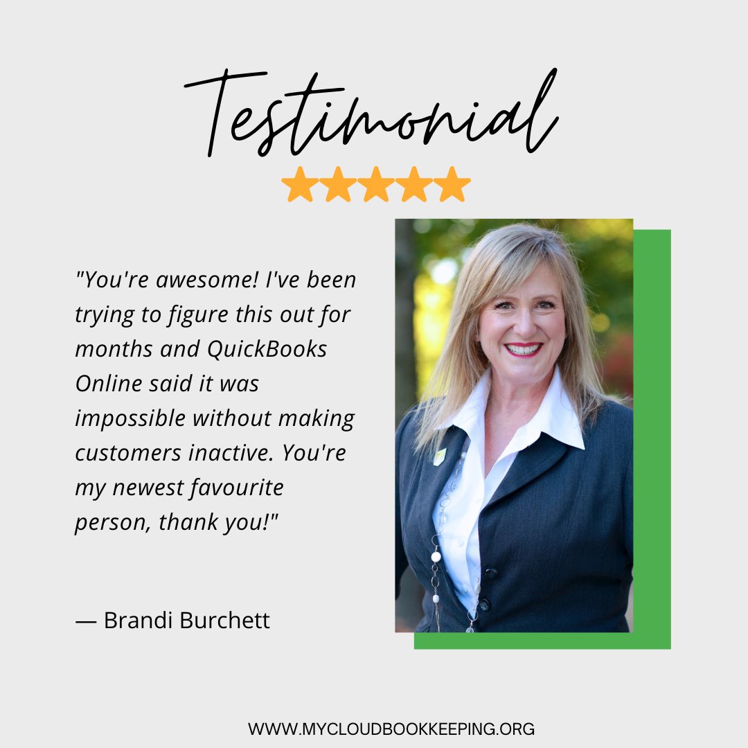 mycloudbooks's tweet photo. Testimonial Thursday! 🤩⁠Thank you, Brandi, for letting me help you merge your duplicated customers in #QuickBooksOnline. YES it's possible! 💥
⁠
Need help with your QuickBooks setup? https://t.co/gfXvwv5JVQ
⁠
#testimonial #testimonialthursday #bookkeeping #accounting https://t.co/Bv0sPEviYV