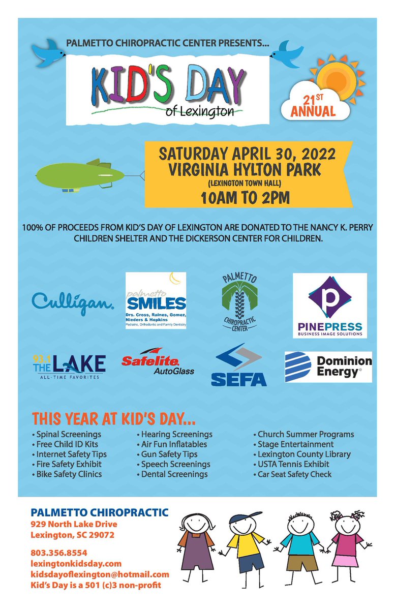 Lexington Police(SC) (@lexingtonpd) on Twitter photo Kid's Day of Lexington will be this Saturday, April 30th from 10:00 a.m. to 2:00 p.m. at the <a href="/TownLexingtonSC/">Town of Lexington SC</a> Municipal Complex and Icehouse Amphitheater parking lots.
Officers will be assisting pedestrians in crossing the streets at South Lake Drive and South Church Street. Kid's Day of Lexington will be this Saturday, April 30th from 10:00 a.m. to 2:00 p.m. at the <a href="/TownLexingtonSC/">Town of Lexington SC</a> Municipal Complex and Icehouse Amphitheater parking lots.
Officers will be assisting pedestrians in crossing the streets at South Lake Drive and South Church Street.