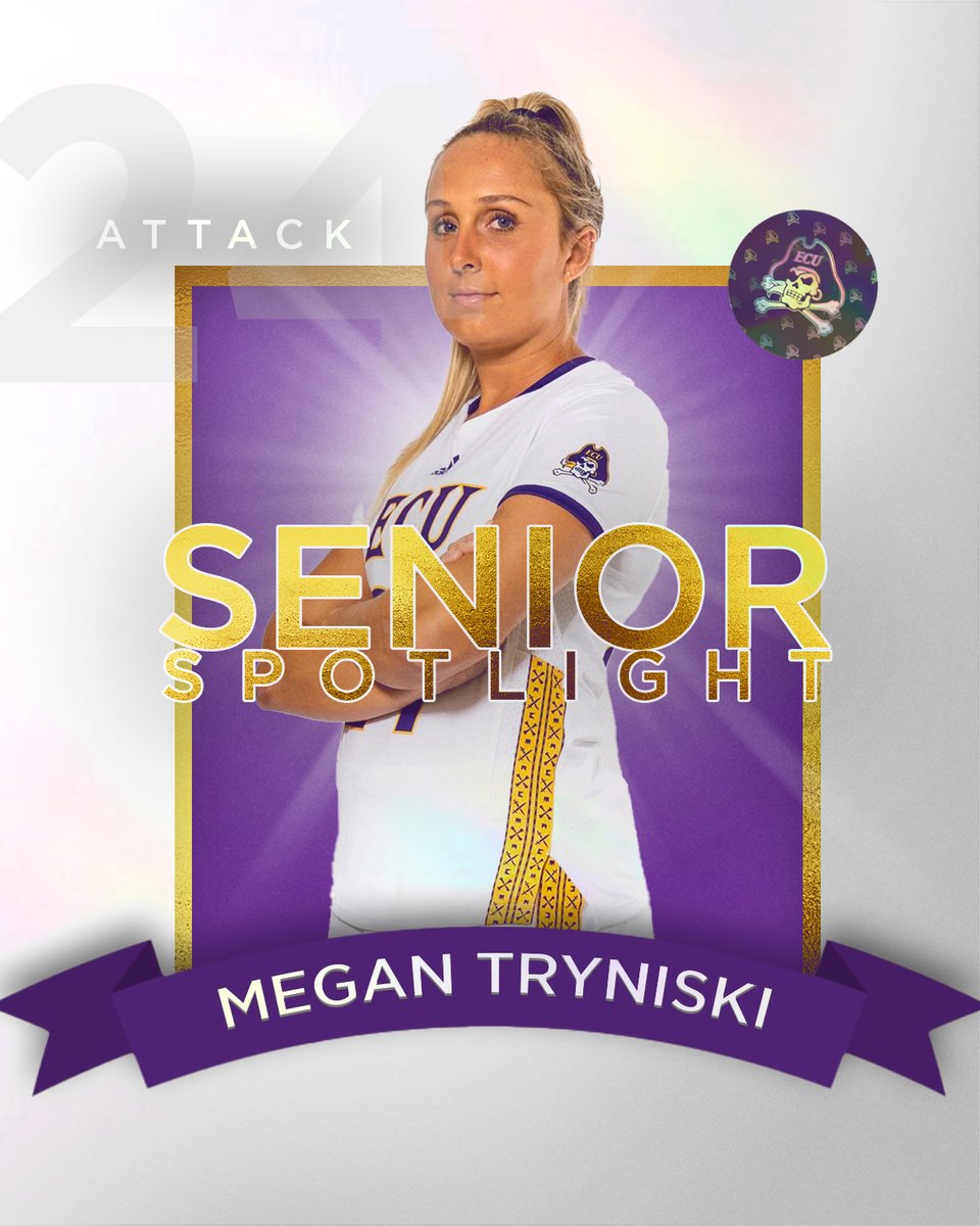 eculax's tweet photo. 𝓢𝓮𝓷𝓲𝓸𝓻 𝓢𝓹𝓸𝓽𝓵𝓲𝓰𝓱𝓽 | The third recognition of the day goes to Megan! If anyone knows how to break records and make the AAC Honor Roll week after week it's her. She is a team player and great person, we are going to miss having you around🥍🏴‍☠️💜 https://t.co/X3O9JFYTxH