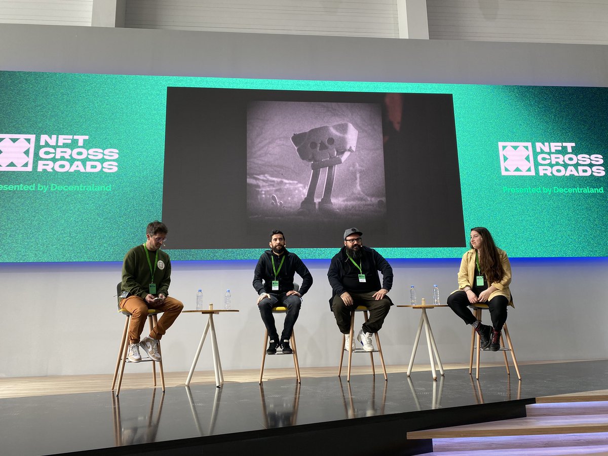 NFTxROAD's tweet photo. The cryptoart panel in Spanish begins: @zigor, @Laprisamata1 and @BgervillaN, moderated by @Sergimoral80. 

#NFTxROADS https://t.co/lffxre7Aie