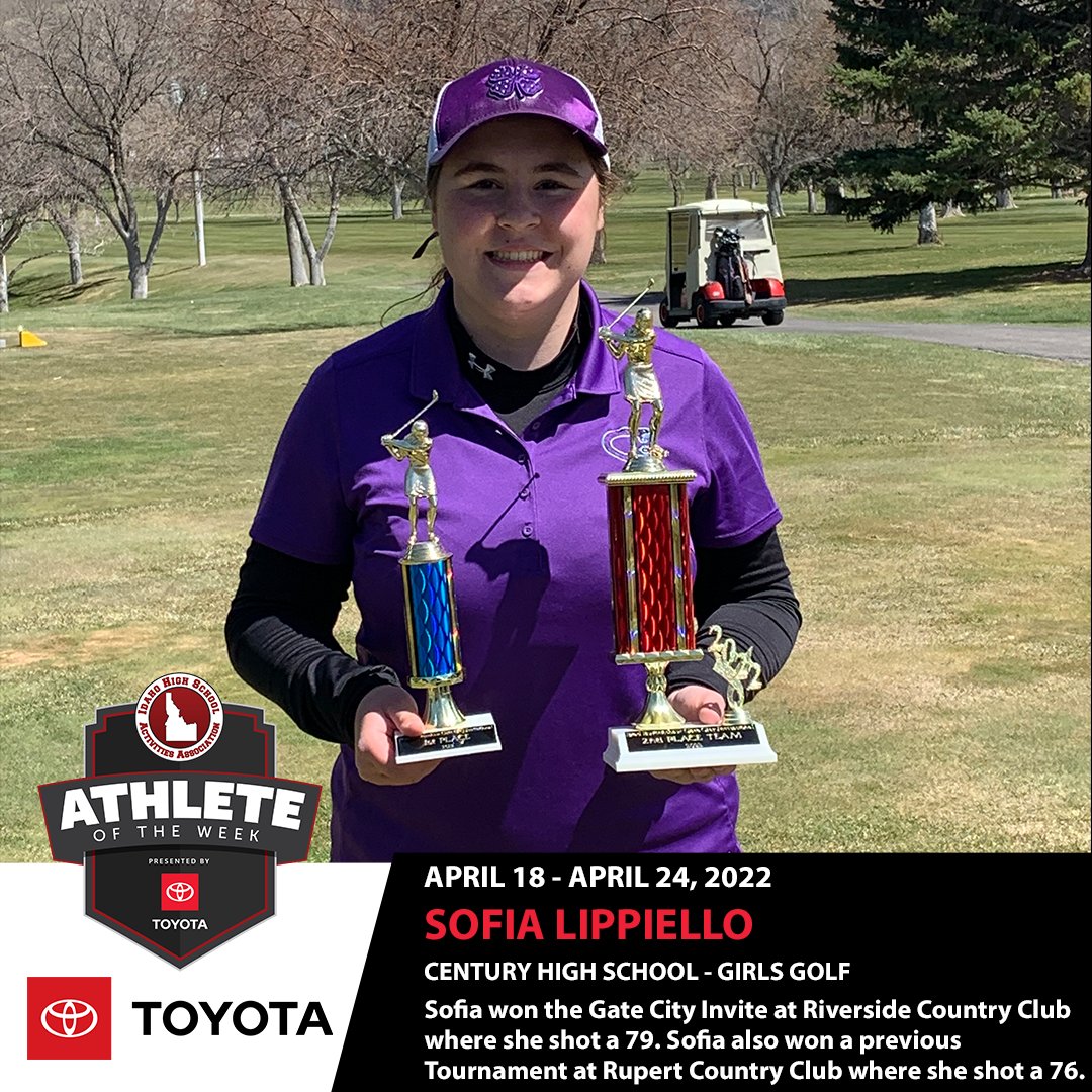 .<a href="/DriveToyota/">Drive Toyota</a> and the IHSAA congratulate Sofia Lippiello of Century High School for being named Athlete of the Week presented by Toyota!

Click the link below to nominate an Athlete or to see previous winners: idhsaa.org/Athlete-of-the…
#ToyotaAOTW