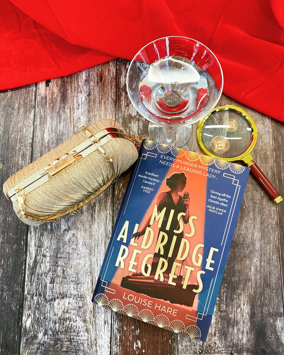 All aboard for murder and martinis 🔪🍸💃. Happy publication day, @LouRHare! #MissAldridgeRegrets @HQstories