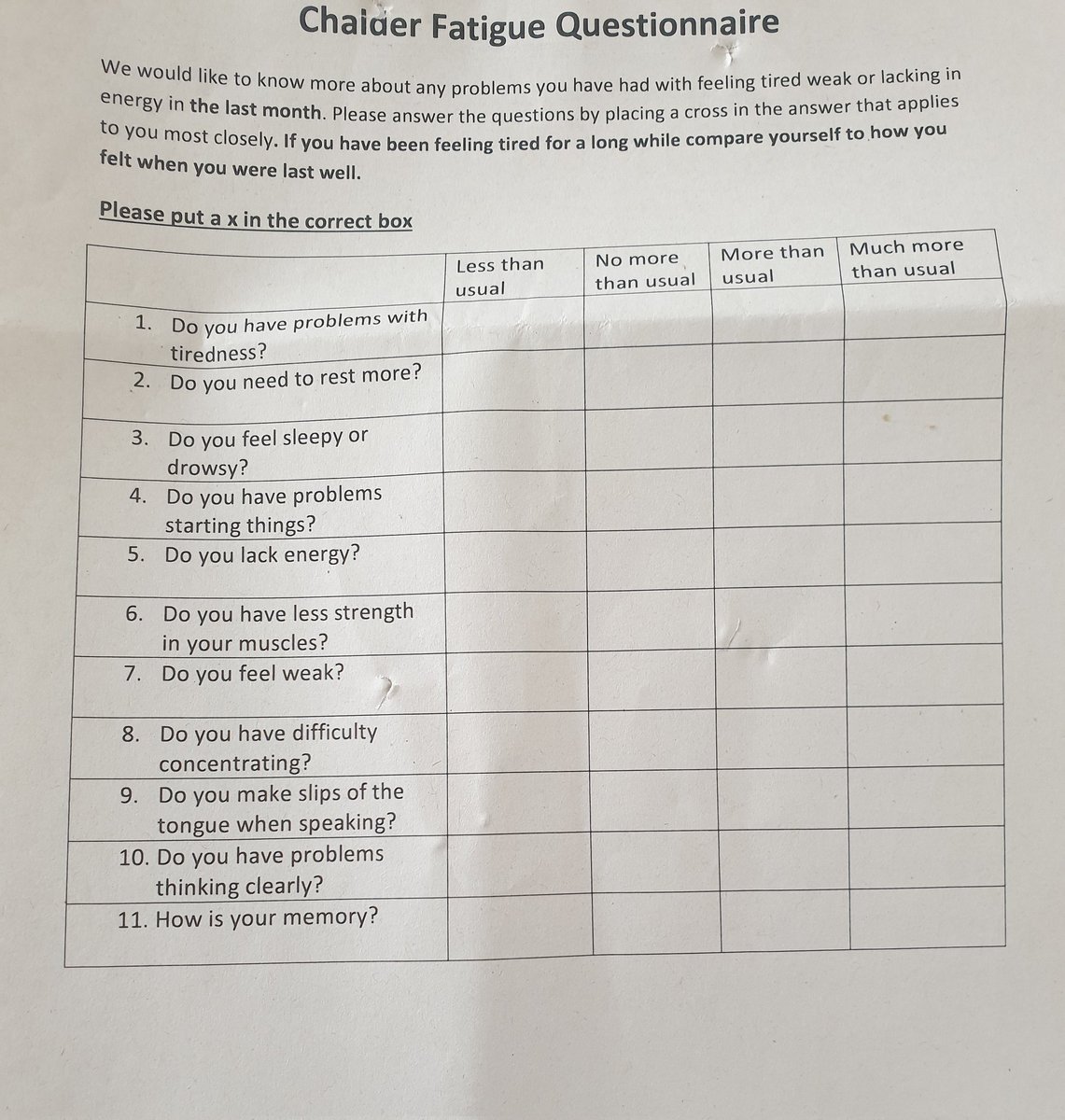 PlanetEarth_HD's tweet photo. I've been referred to my local long covid/M.E fatigue clinic this is the full questionnaire I've been sent to diagnose how bad my illness is, doesn't even touch the sides of symptoms looks like a child's wrote it. Anyone has similar? #COVID19 #LongCovid https://t.co/iA7HJRIlyp