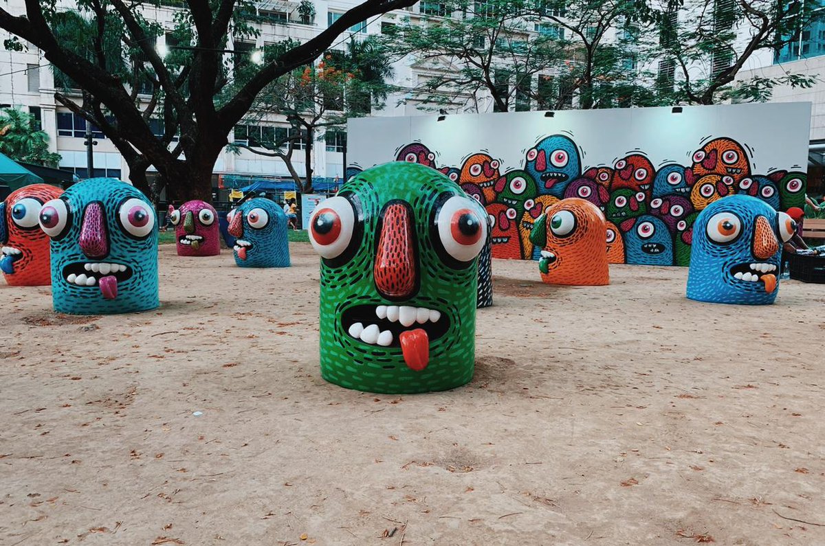 enjoyGLOBE's tweet photo. Monstrous masterpieces by @distortmonsters in full display here at #ArtInTheParkPH. #OwnTheExtraordinary https://t.co/ULCCDhffSl