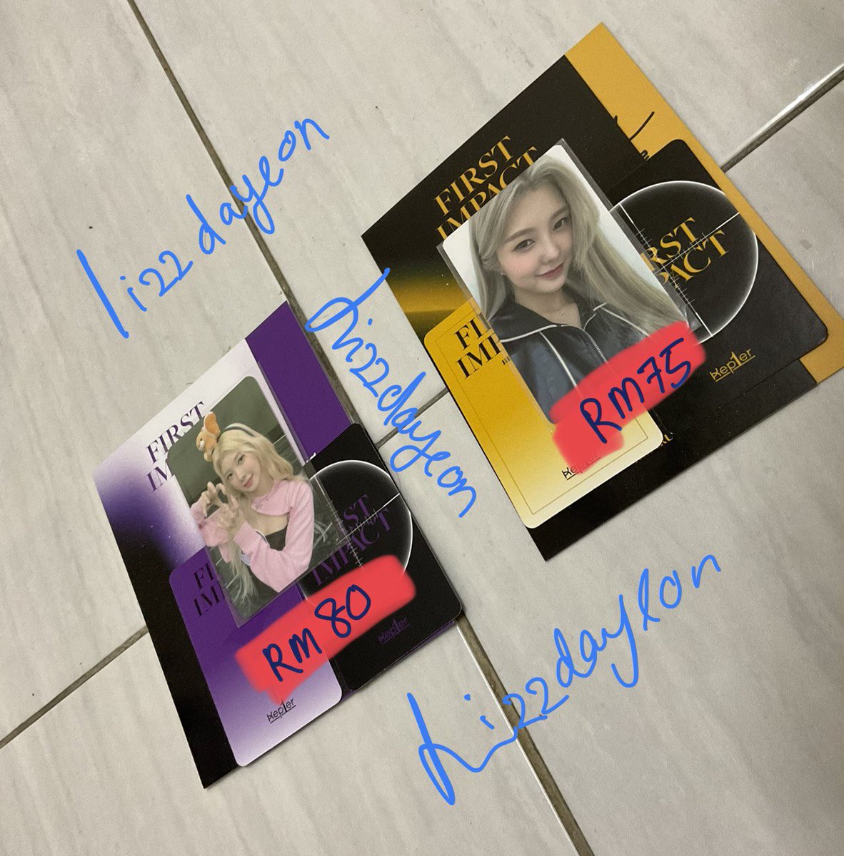 lizzdayeon's tweet photo. 💸 WTS KEP1ER DAYEON 1ST IMPACT POB SET WITH INCLUSIONS

Beatroad set RM80
The Star Set RM75 

#pasarKep1er https://t.co/2ghIClDl7w