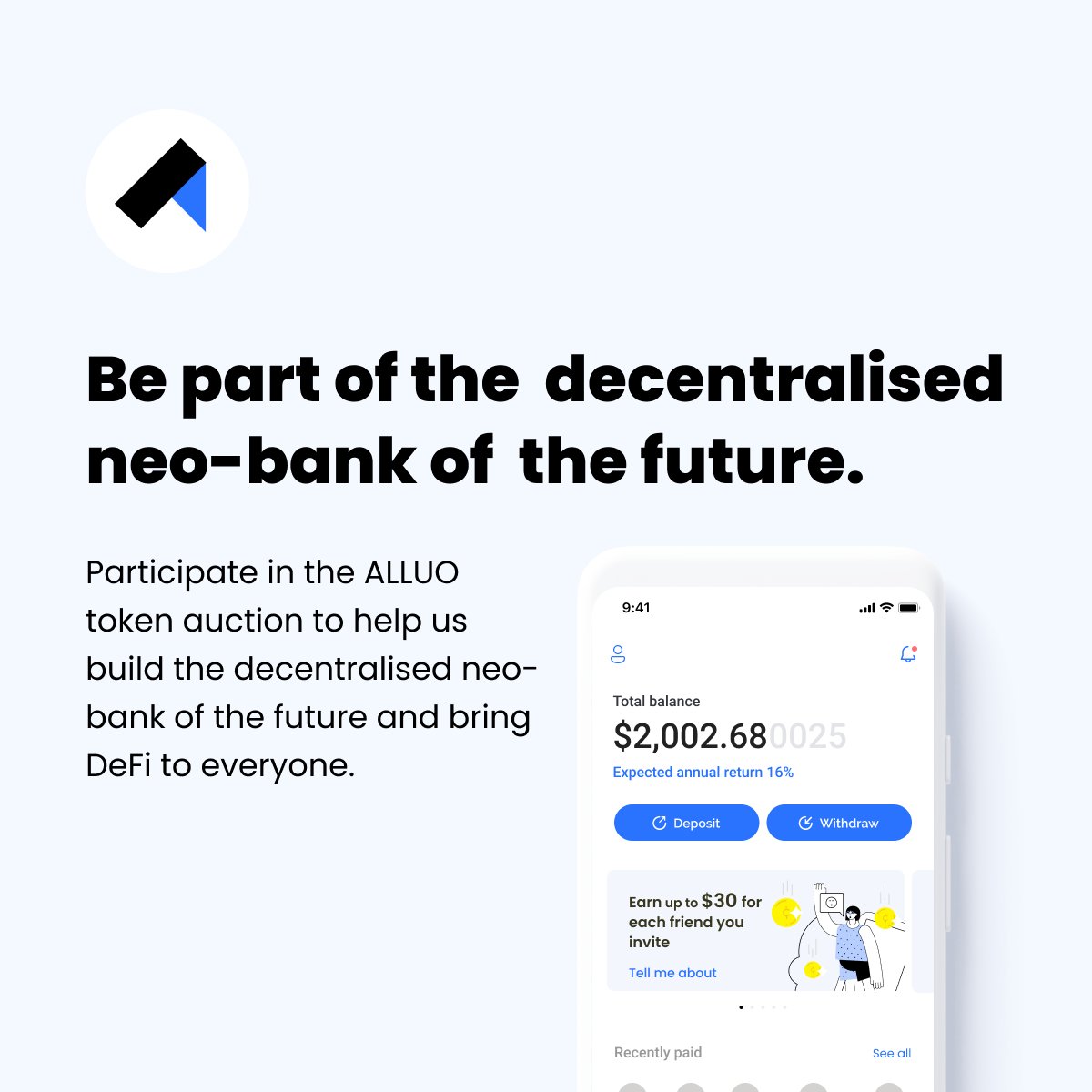 AlluoApp's tweet photo. Our Gnosis auction is now live!

Auction link: https://t.co/LbUsxxchsK

More details on our blog: https://t.co/fiGDn0Smi0

Note: Alluo is not a bank and your capital is at risk (of earning a high yield 🤣) https://t.co/jLBuIoV6Sa