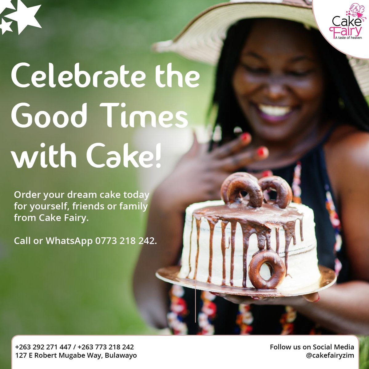𝘾𝙚𝙡𝙚𝙗𝙧𝙖𝙩𝙚 𝙬𝙞𝙩𝙝 𝘾𝙖𝙠𝙚!
Order your dream cake today for yourself, friends or family from Cake Fairy.

Call or WhatsApp 0773 218 242.

#cakefairyzim #cake #celebration #corporate #parrty #redvelvet #chocolate #bulawayo #zimbabwe #vrzmb