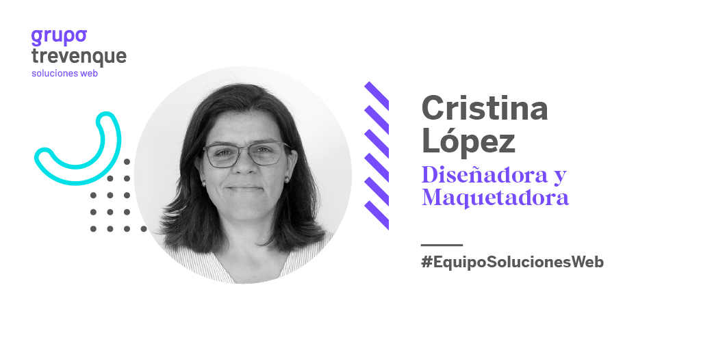 TrevenqueWeb's tweet photo. 👤 A Cristina le va la marcha: a mayor reto, más le motiva su trabajo. Como buena diseñadora y maquetadora dota a cada #proyectoweb 🌐 de la mejor #UX posible, algo que lleva consiguiendo desde que se unió al #EquipoSolucionesWeb✅ hace 16 años 👏🏻  #GrupoTrevenque #UXdesign https://t.co/m7z7UsSTLR